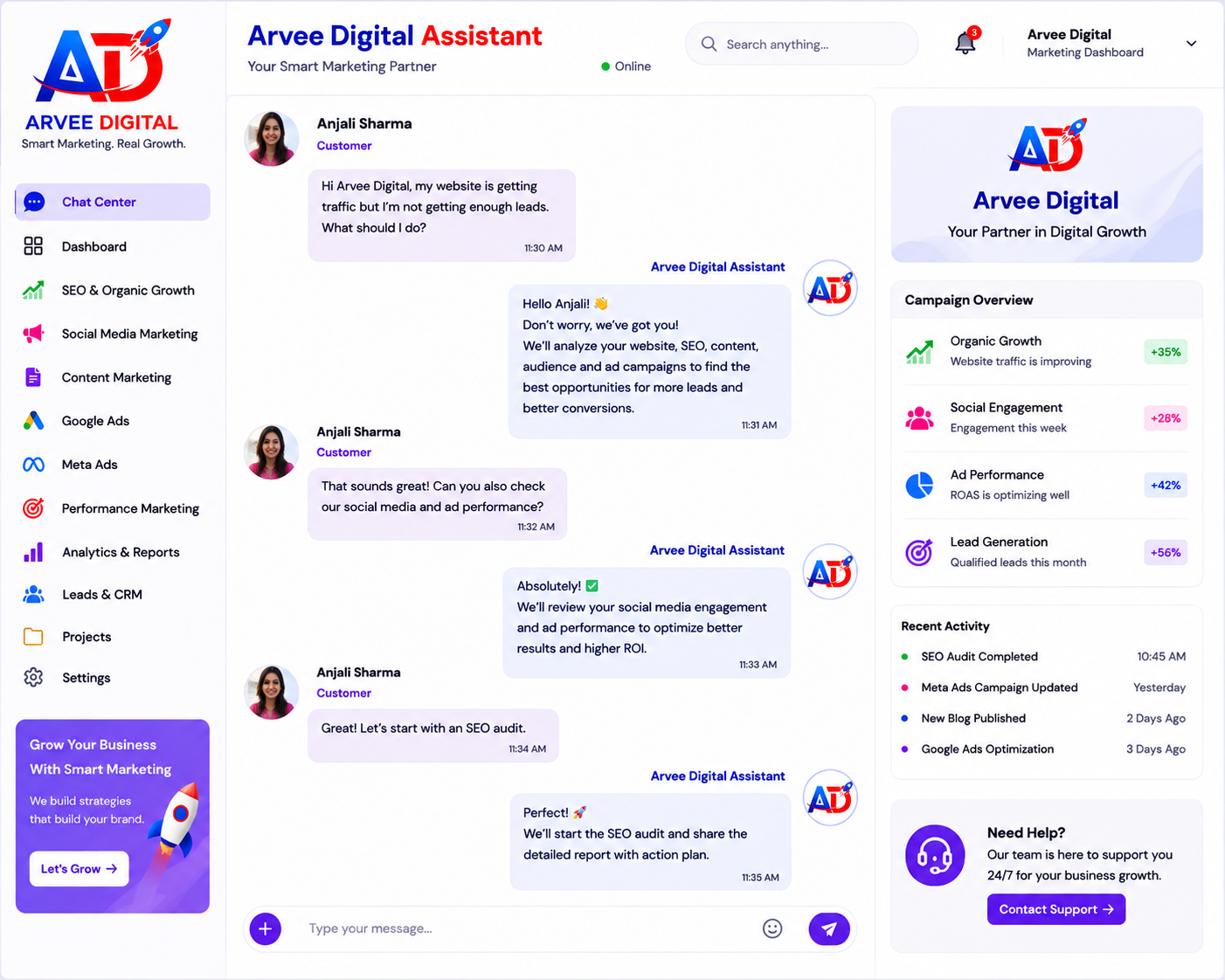 Arvee Digital’s marketing